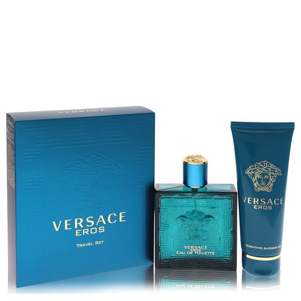 Versace Eros by Versace Gift Set -- 3.4 oz Eau De Toilette Spray + 3.4 oz Shower Gel (Men)